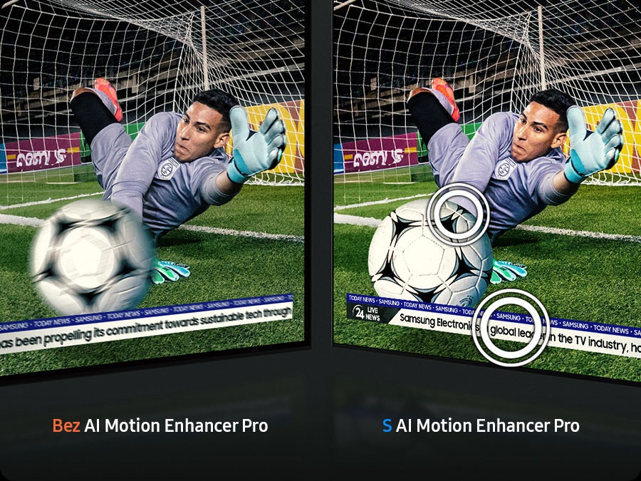 Brank&aacute;ř схопити футболку. Без AI Motion Enhancer Pro текст виглядає розмитим. З AI Motion Enhancer Pro текст стає чітким.