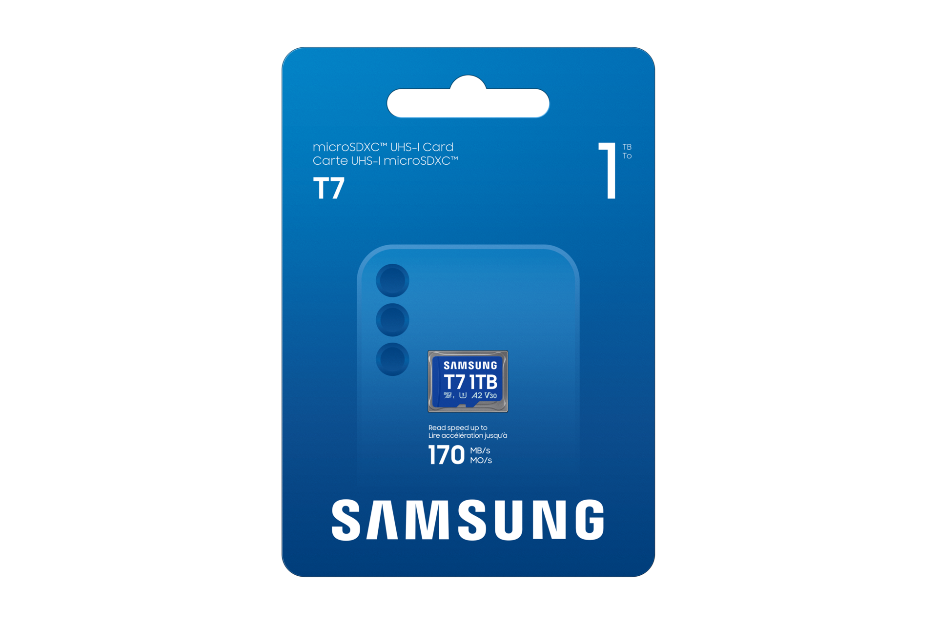 T7 microSD Card microSDXC™ UHS-I Card Front-PKG Blue 