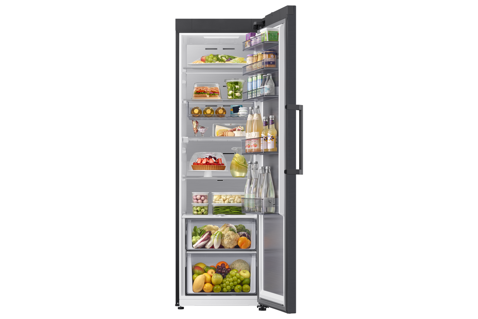 Tall One Door RI80H/24 AI precise cooling 387L Front-Open-With-Food Black 