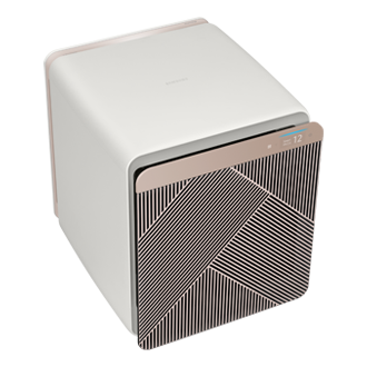 มุมมองด้านบนและด้านซ้ายเครื่องฟอกอากาศ Samsung BESPOKE Cube สี Beige