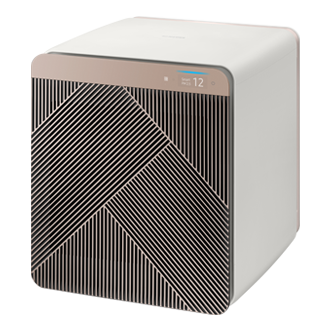 มุมมองด้านบนและด้านขวาเครื่องฟอกอากาศ Samsung BESPOKE Cube สี Beige
