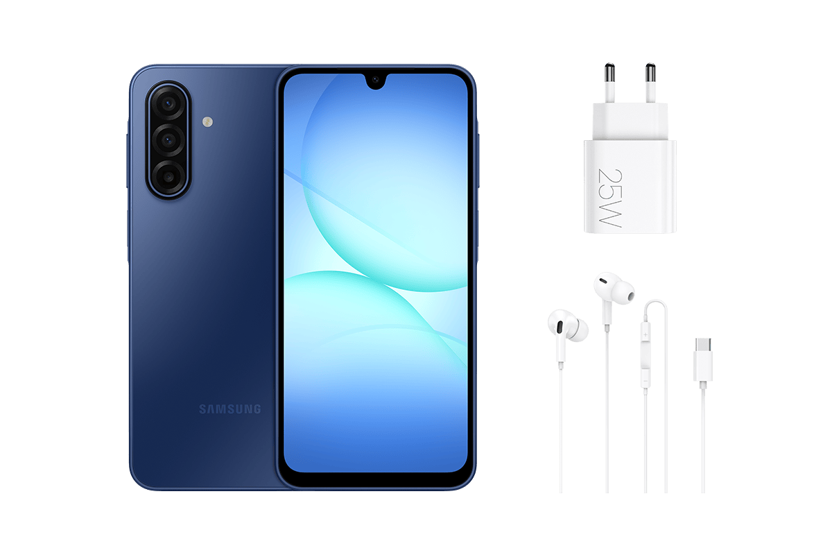 Galaxy A17 5G สี Blue Free Power Adapter 25W & In-Ear Monitor