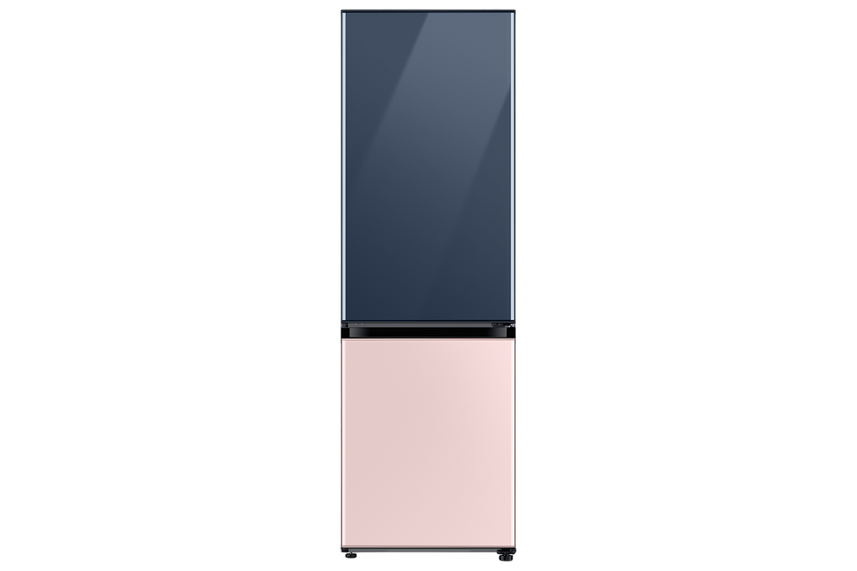 ตู้เย็น BESPOKE 2 ประตู ด้านบน สี Glam Navy ด้านล่าง สี Glam Pink