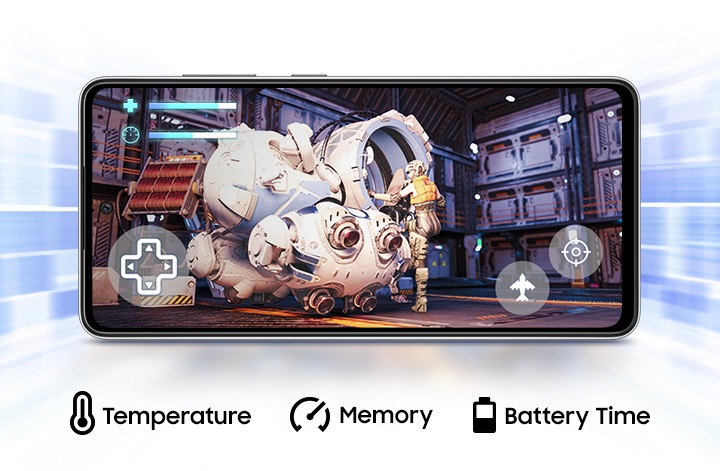 Galaxy A52s 5G provides you with Game Booster which learns to optimize battery, temperature and memory when playing game.