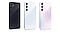 อุปกรณ์ Galaxy A55 5G สี่เครื่องสีต่าง ๆ ที่เรียงต่อกัน ได้แก่ สี Awesome Navy, Awesome Iceblue, Awesome Lilac โทรศัพท์แต่ละเครื่องมีกล้อง 3 ตัวตรงด้านหลัง