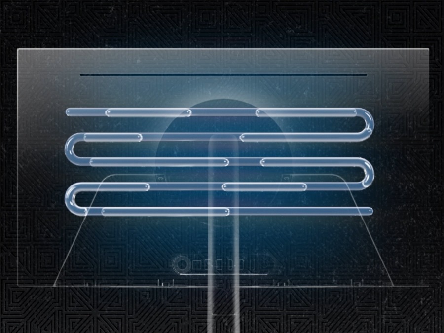 The back of the Odyssey G8 is shown in the video, turning red to show the heat. An x-ray view shows coils inside the monitor evaporating and condensing cooling liquid. red turns blue represents a cooler temperature