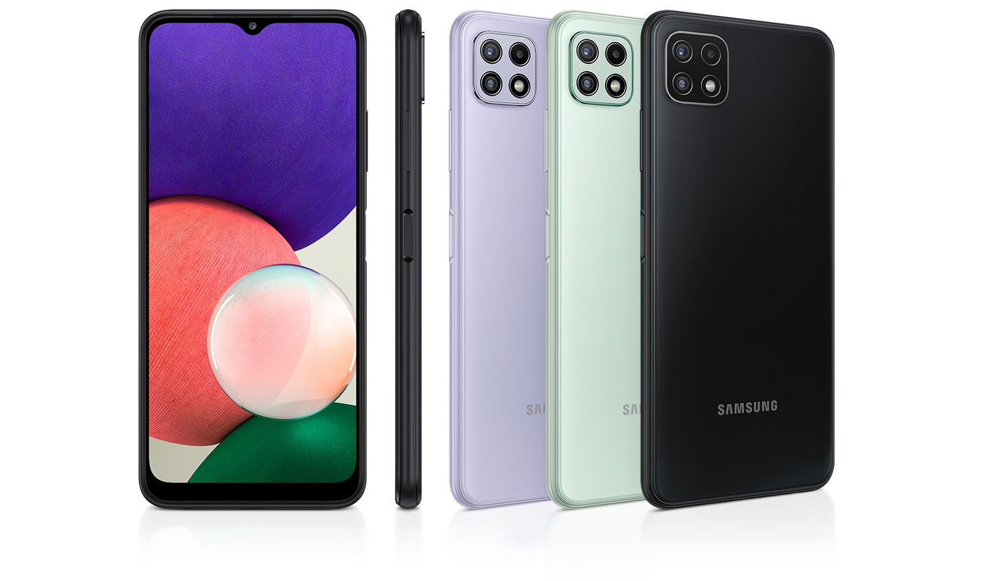 There is a glossy back view of 4 smartphones in black, white, mint, and violet, along with a profile and front view highlighting the premium gloss finish.