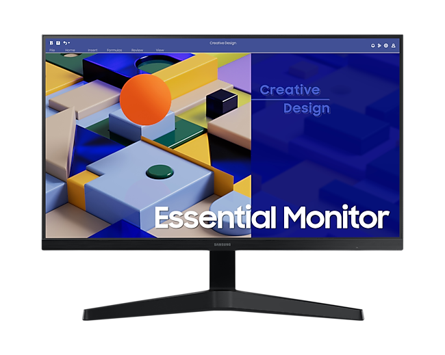 Essential Monitor S3 S310C FHD 75Hz ด้านหน้า สีดำ