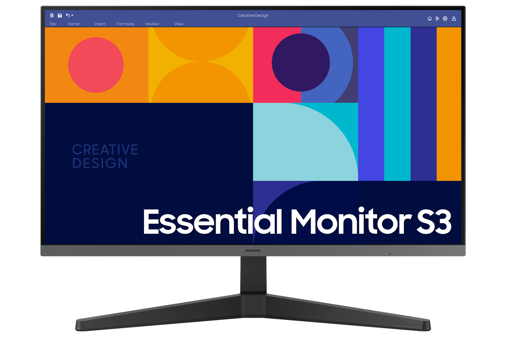 Essential Monitor S3 S330C FHD 100Hz ด้านหน้า สีดำ