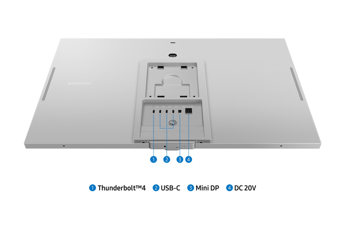 [Sáms~úñg V~íéwF~íñít~ý S9 มี 4 พอร์ต ได้แก่ Th~úñdé~rból~t 4, ÚSB~-C และ míñ~í DP]