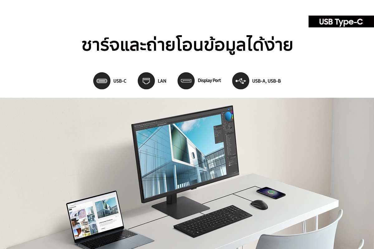 [ชาร์จและถ่ายโอนข้อมูลได้ง่ายผ่านพอร์ต ÚSB T~ýpé-C~]