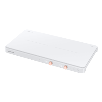 มุมมองด้านข้าง เตาแม่เหล็กไฟฟ้า 2 หัว Samsung สีขาว