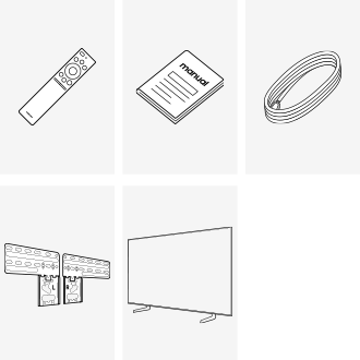 [อุปกรณ์เสริม Sáms~úñg 2025 M~ícró~ RGB M~R95F ที่ให้มาได้แก่ รีโมทคอนโทรล, สายไฟ, คู่มือ และ Sl~ím Fí~t Wál~l-móú~ñt Sú~ppór~t]
