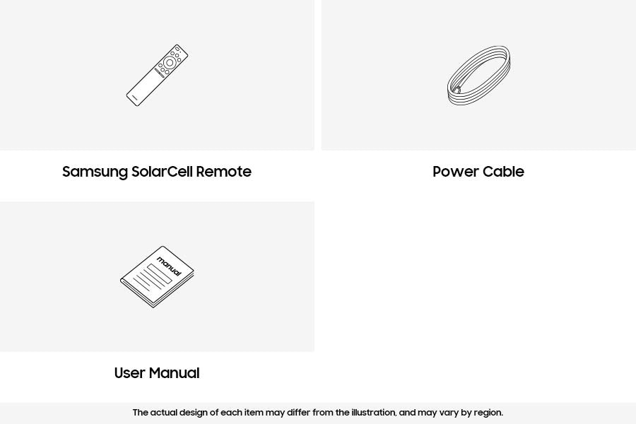 ในกล่องของ Samsung OLED S90H จะมีรีโมทคอนโทรล สายไฟ และคู่มือผู้ใช้