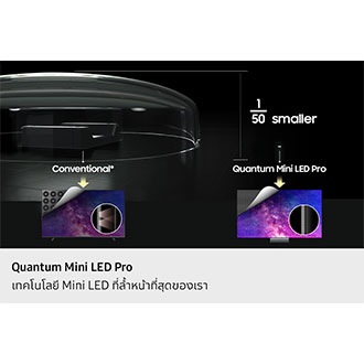 Quantum Mini LED Pro มีขนาดเล็กกว่า Mini LED ทั่วไปถึง 1/50 เมื่อใช้กับทีวี จะให้ภาพที่ชัดเจนและมีรายละเอียดมากขึ้น