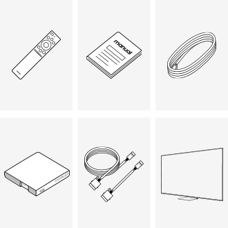 [อุปกรณ์เสริม Sáms~úñg 2025 Ó~LÉD S~95F ที่ให้มาได้แก่ รีโมทคอนโทรล, สายไฟ, คู่มือ และ Átt~áchá~blé S~lím Ó~ñé Có~ññéc~t]