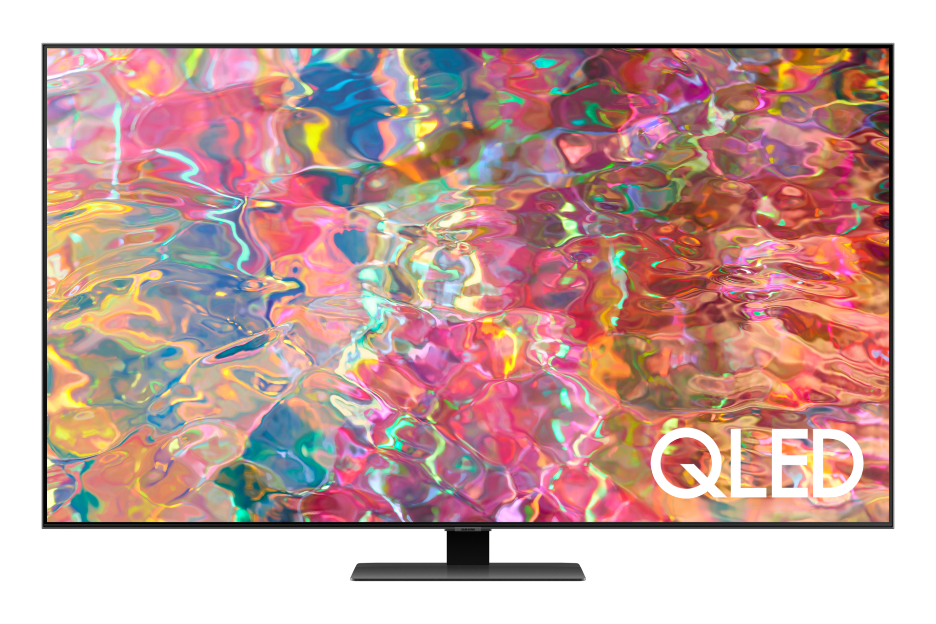 ดูราคา Samsung QLED 75 นิ้วที่มี Direct Full Array คุมแสงให้รายละเอียดสมจริง Dolby Atmos ให้เสียงรอบทิศทางเหมือนอยู่ในเหตุการณ์. หน้าจอ Q80B QLED 75 นิ้ว สี Silver ที่มีคำว่า QLED อยู่ด้านล่าง