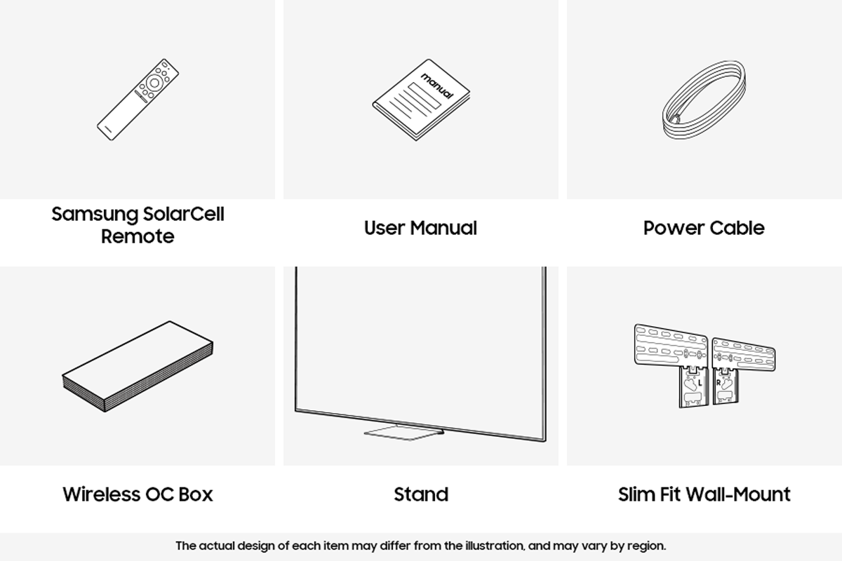 [อุปกรณ์เสริม Sáms~úñg 2025 Ñ~éó QL~ÉD 8K Q~Ñ990F ที่ให้มาได้แก่ รีโมทคอนโทรล, สายไฟ, คู่มือ, Wí~rélé~ss Óñ~é Cóñ~ñéct~ และ Slím~ Fít W~áll-m~óúñt~]