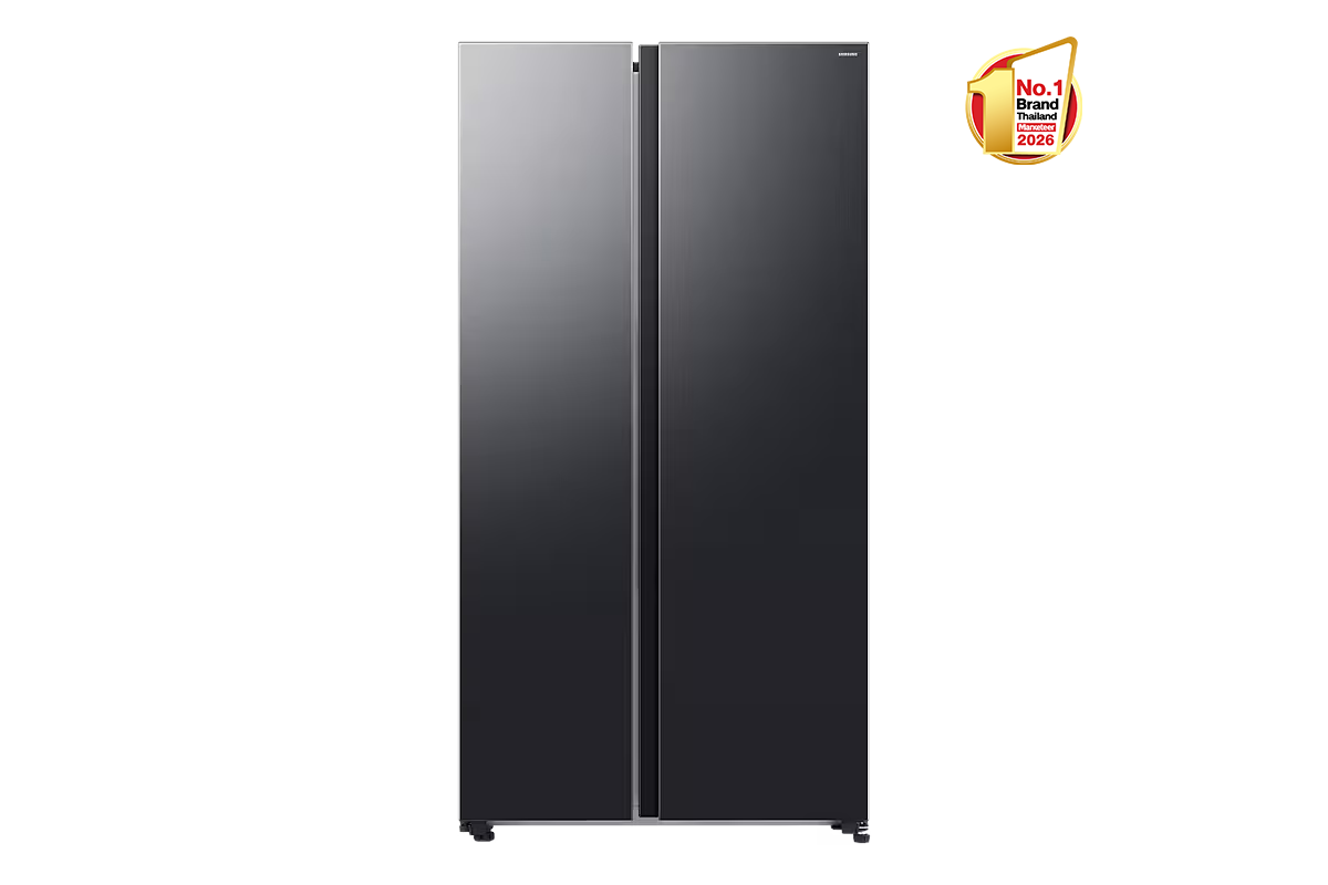 ตู้เย็น Side by Side 655 ลิตร RS70F65Q2FST พร้อมด้วย SpaceMax™ Technology Black Doi