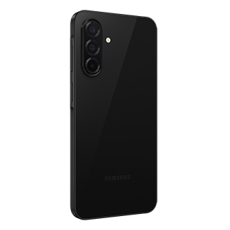 มุมมองด้านหลังซ้ายของสมาร์ทโฟน Samsung Galaxy A26 5G สีดำ