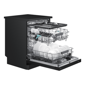 DW90H/24 Freestanding Dishwasher Energy Efficiency and AI Wash ⠀ Dynamic1 Black 
