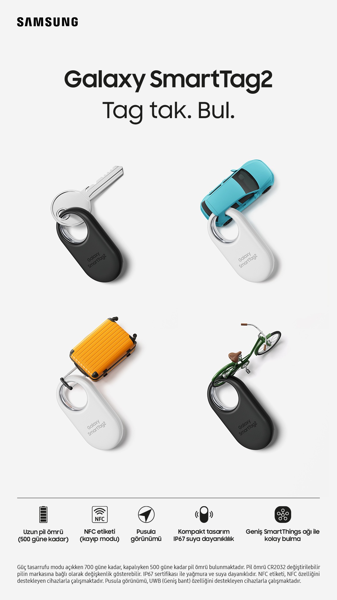 スマホアクセサリー Samsung Galaxy SmartTag2 4 Pack Business | Galaxy SmartTag2 | EI-T5600BBEGTR | Samsung Kurumsal