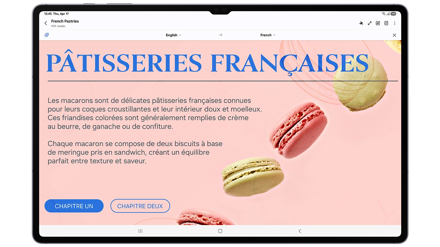 “Özetle” ve “Çevir” seçenekleri arasından S Pen “Çevir”i seçiyor.