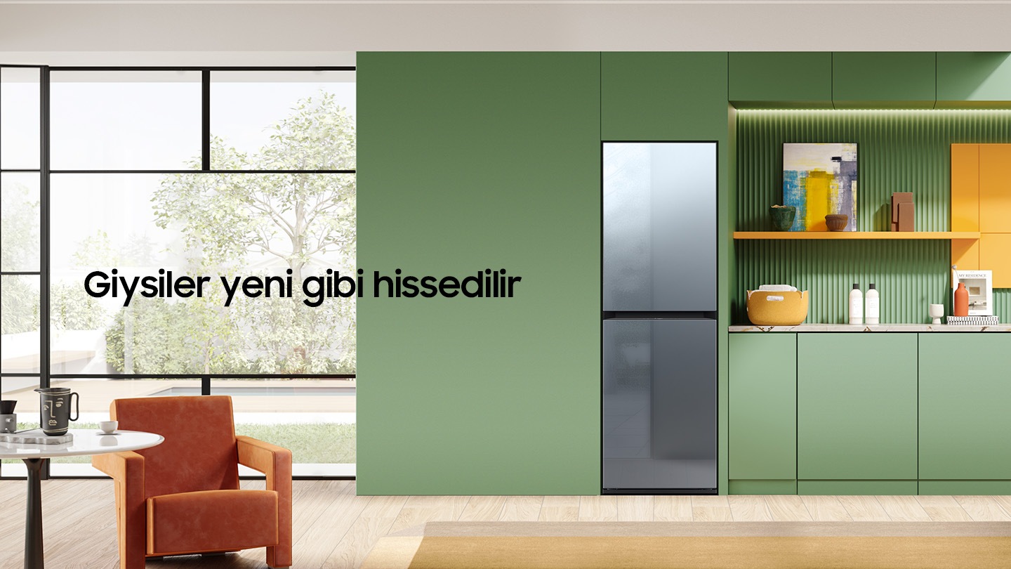 Giysiler hep yeni kalıyor. AirDresser, modern bir evin iç kısmına kurulmuş.