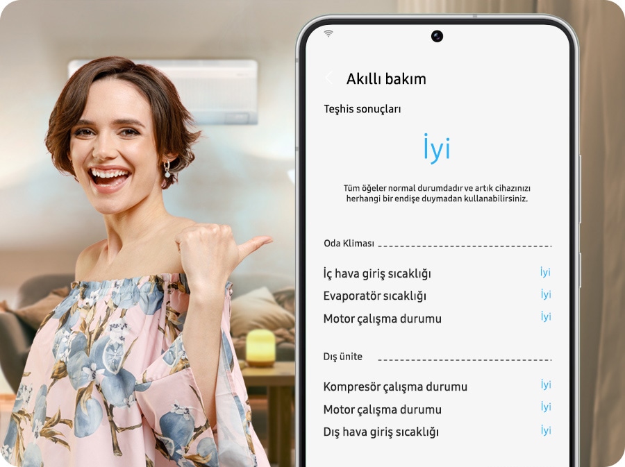 “İyi” olarak işaretlenmiş bir akıllı telefon ve mutlu bir kullanıcı