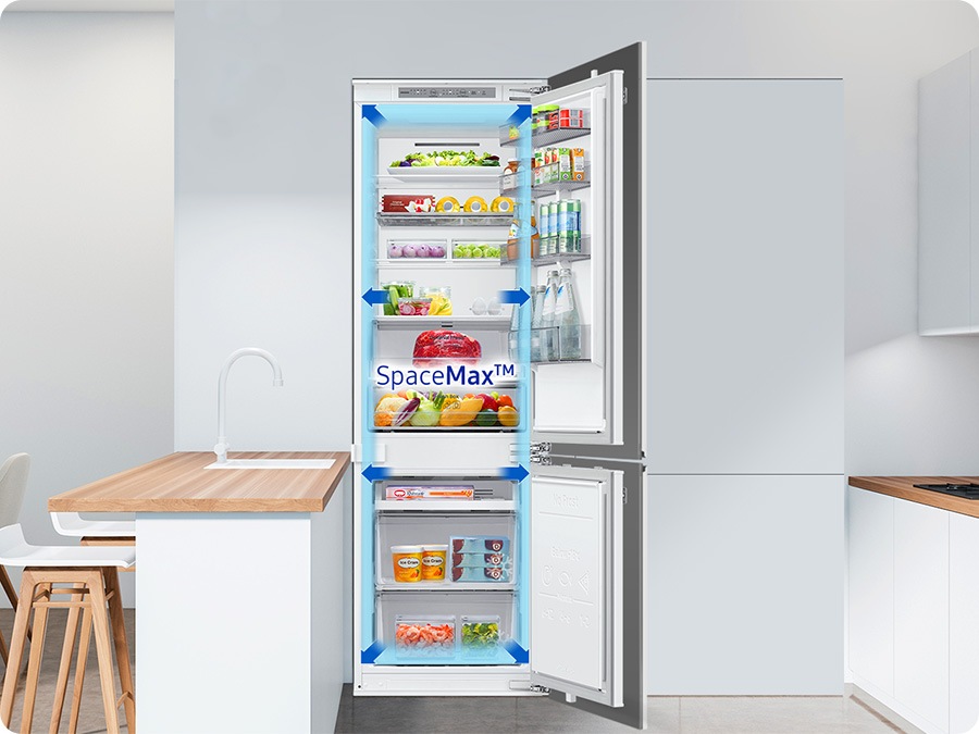 Bir ok simgesi, BRB80F MONO’nun iç kısmının SpaceMax™ teknolojisiyle genişletildiğini gösteriyor.