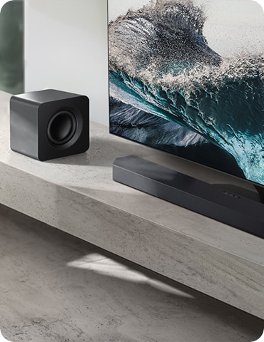 TV with Q800F and subwoofer