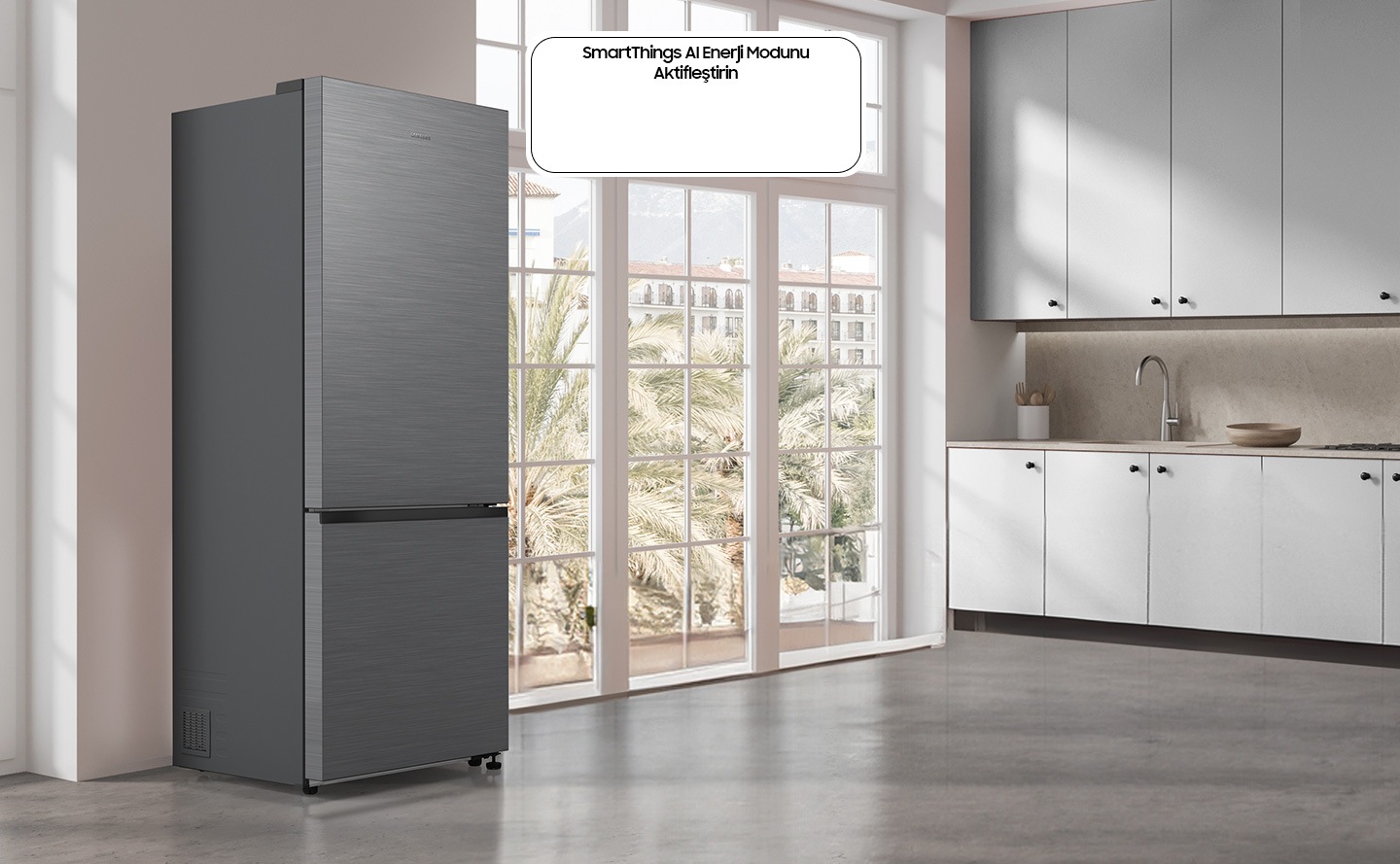 RB6000D installed in the kitchen with the Activate "SmartThings AI Energy Mode" button in the OFF state.