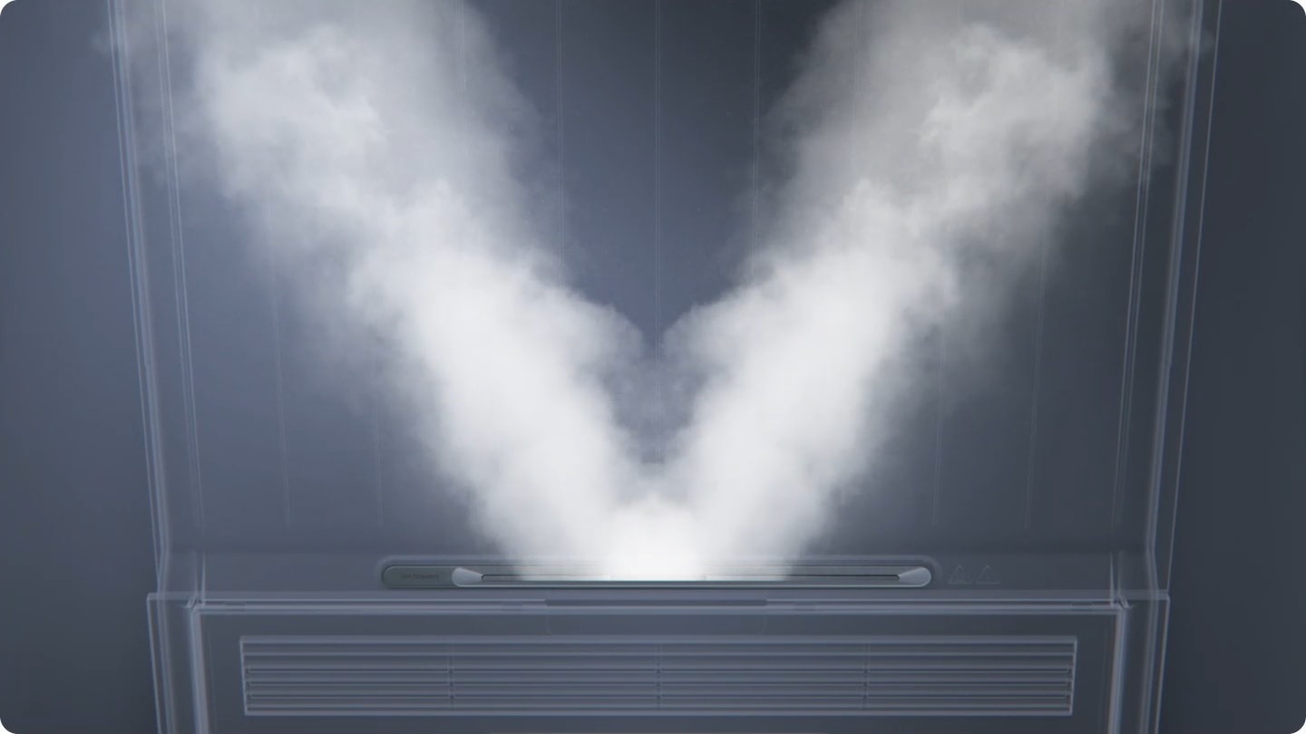 Dual JetSteam ile iki yönden püskürtülen güçlü buharlar, ceketteki virüsleri ve bakterileri gideriyor.