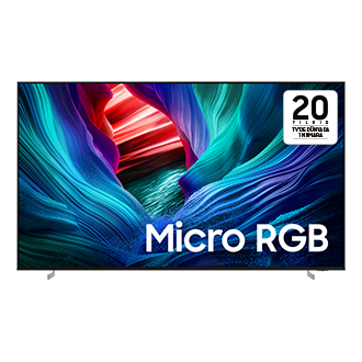 115" Micro RGB R95H 4K Samsung Vision AI Smart TV (2025) Front Silver 