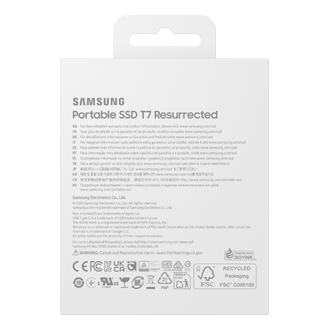 Portable SSD T7 Resurrected USB 3.2 Gen 2 PKG-Back Silver 