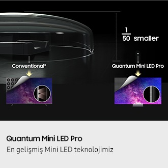 Quantum Mini LED Pro, geleneksel Mini LED’lerden 1/50 oranında daha küçüktür. Televizyonda daha net, daha ayrıntılı görseller üretir.