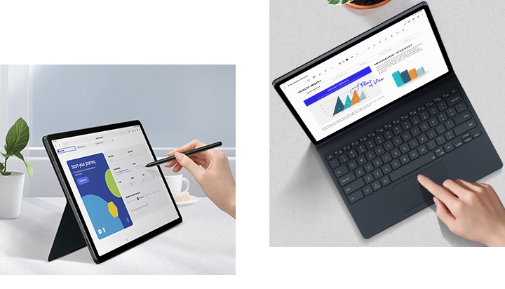 Business | Galaxy Tab S9+ / S9 FE+ Mousepadli Klavyeli Kapaklı