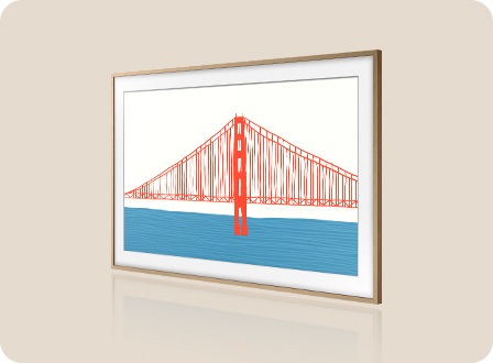 The Frame 美學電視螢幕上有吊橋插圖。