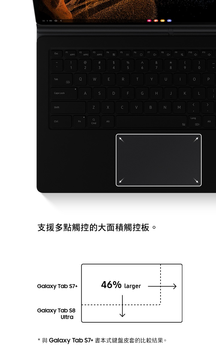 Galaxy Tab S8 Ultra 書本式鍵盤皮套black | 三星電子台灣