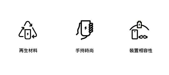 再生材料，手持時尚，裝置相容性