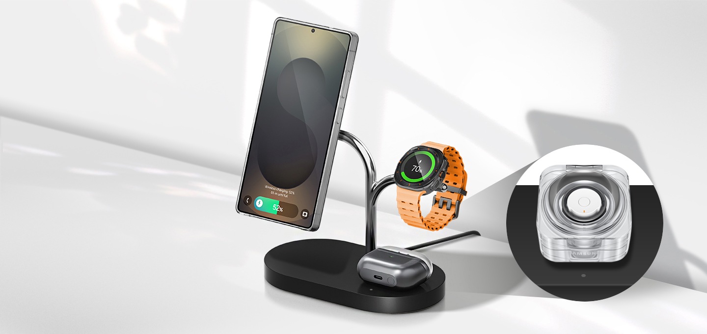 放心充電，超強磁鐵確保裝置每次都會被安排到最佳位置，完成快速、安全的充電。