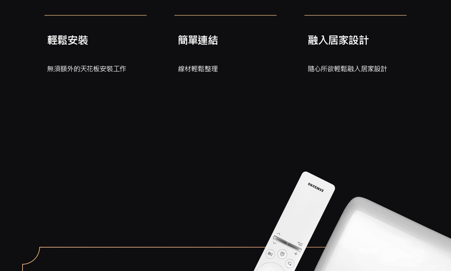 輕鬆安裝，無須額外的天花板安裝工作