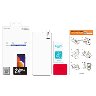Galaxy M12 KDLab 9H 鋼化玻璃螢幕保護貼、貼合治具、除塵貼、擦拭棉片(濕)、擦拭布