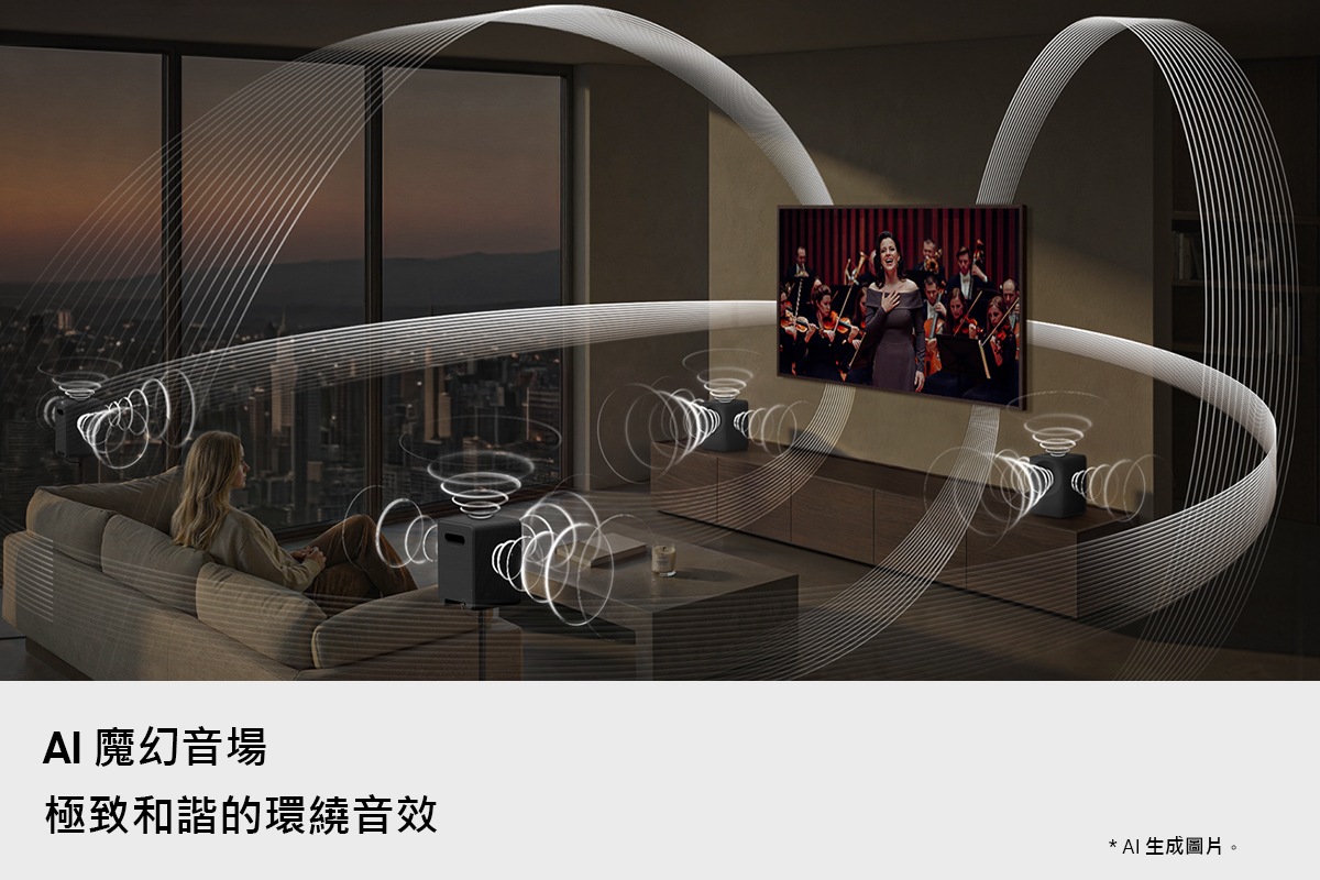 Music Studio 7 LS70H WiFi-藍牙 無線喇叭 (2026) 黑，AI 魔幻音場