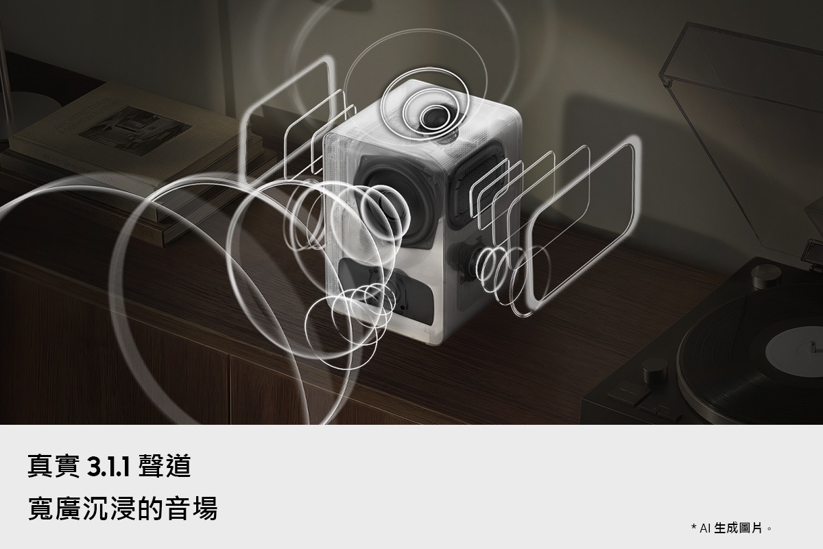 Music Studio 7 LS71H WiFi-藍牙 無線喇叭 (2026) 白，真實 3.1.1 聲道