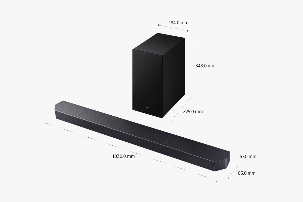 HW-Q600F/ZW 尺寸規格