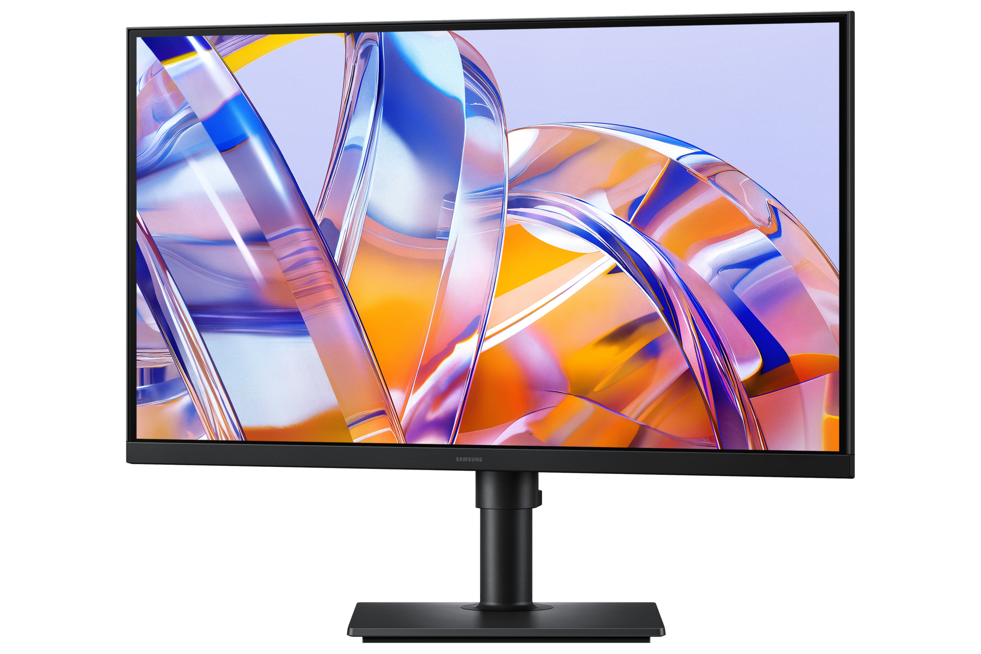 27吋 ViewFinity S8 S80UH 4K UHD 高解析度平面顯示器正面 (螢幕水平旋轉)，黑
