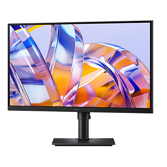 27吋 ViewFinity S8 S80UH 4K UHD 高解析度平面顯示器正面 (螢幕水平旋轉)，黑