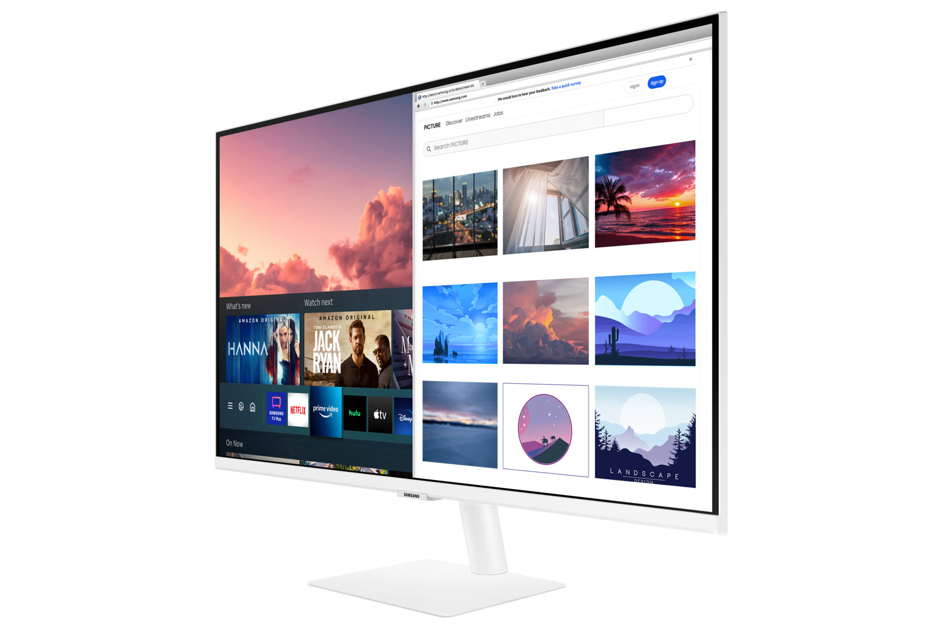 白色，不同角度之產品外觀