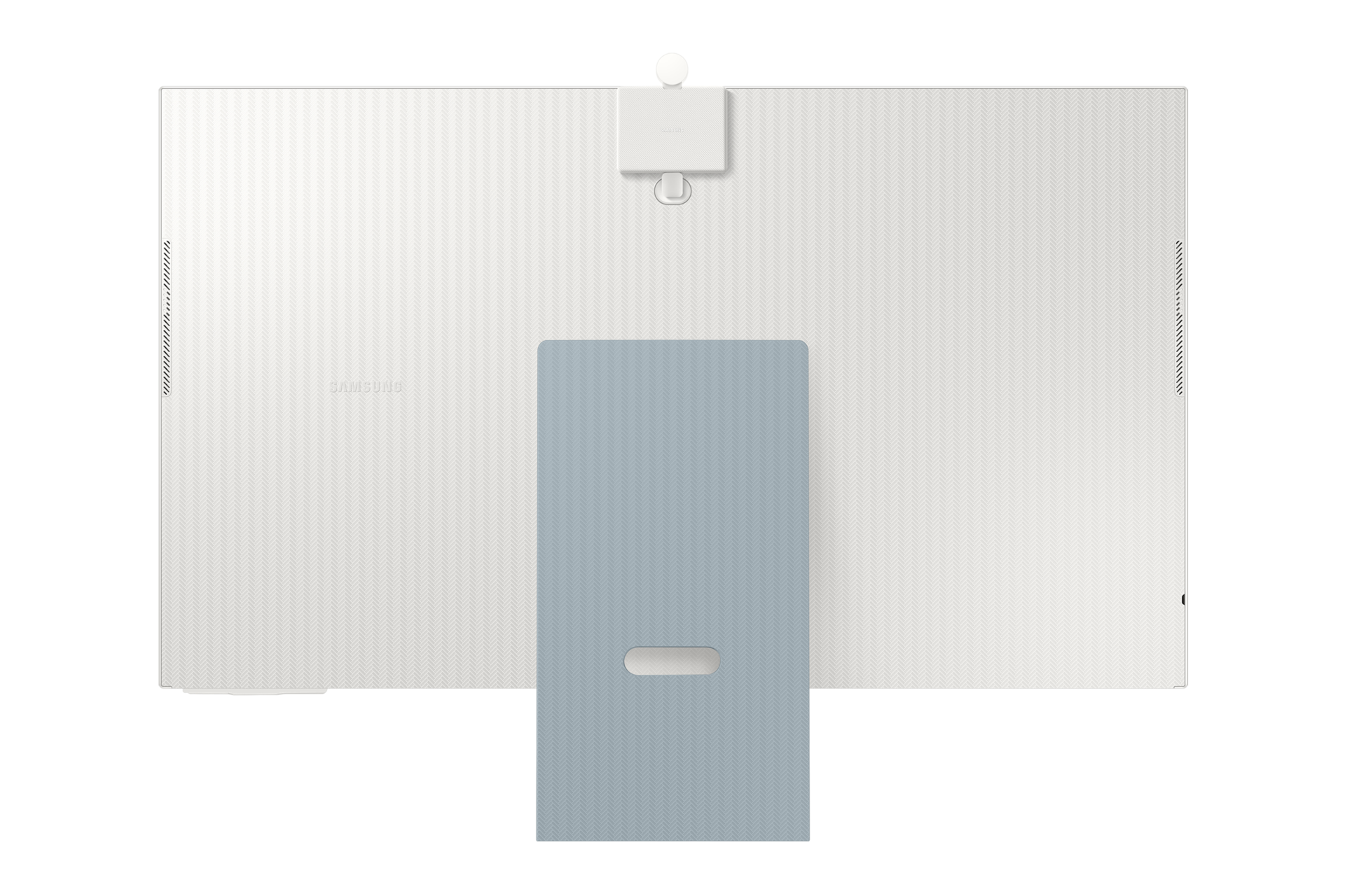 夕霧藍，產品外觀背面 (與可拆式磁吸視訊攝影機)